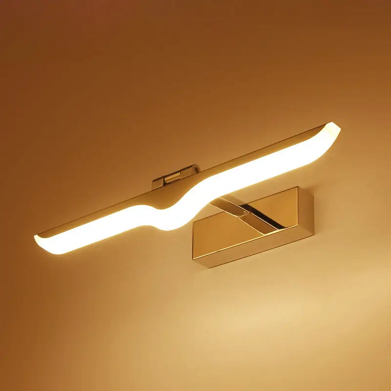 Modern wave chrome acrylic wall light bathroom 110v-120v vanity