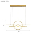 Decorbites™ gold island led pendant light with warm white glow featuring sleek geometric design for dining area