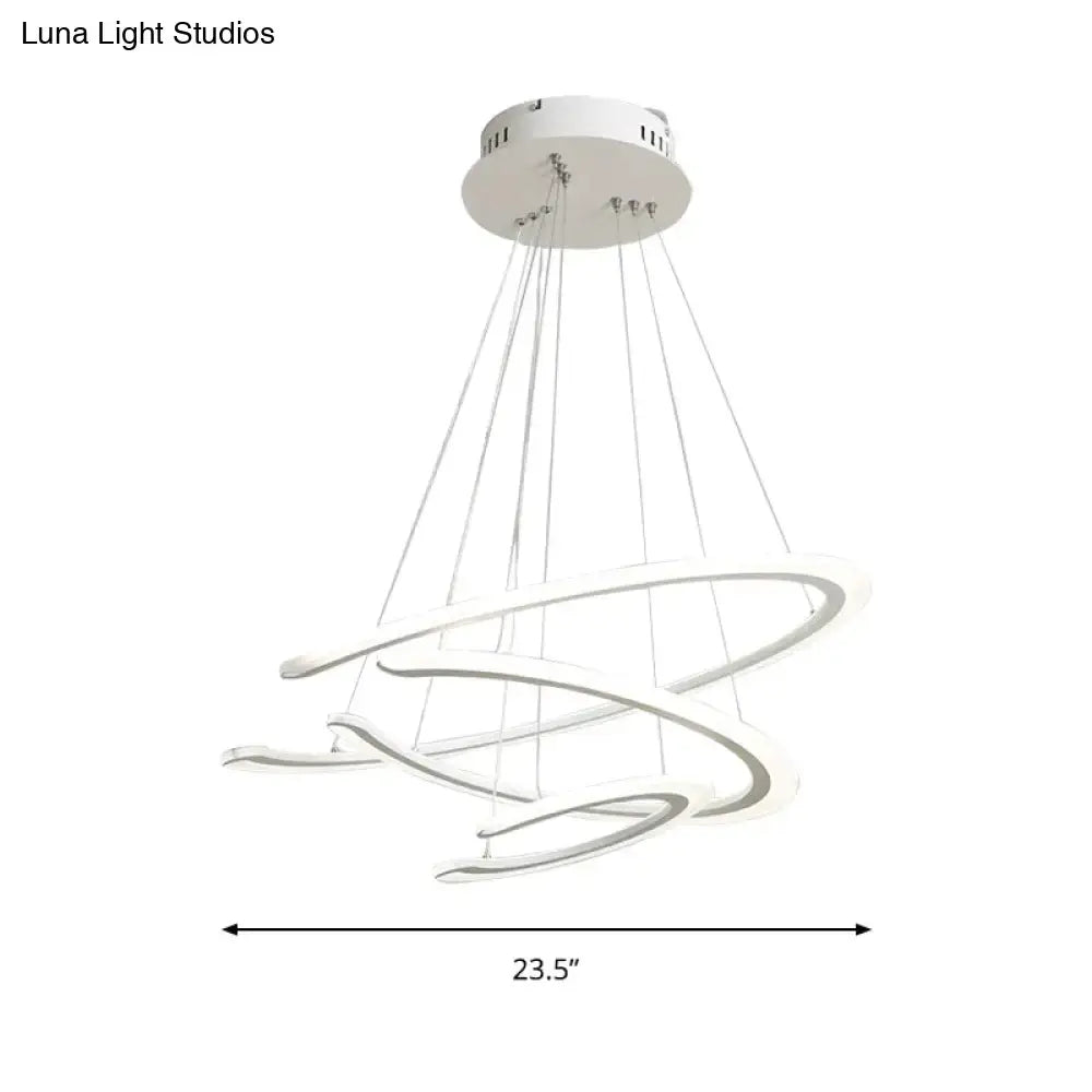 Modern white acrylic led ring dining room chandelier pendant light
