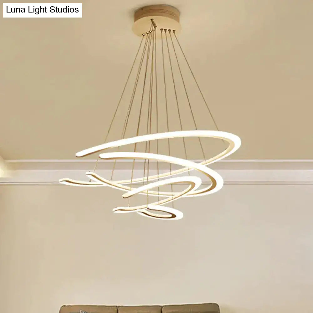 Modern white acrylic led ring dining room chandelier pendant light