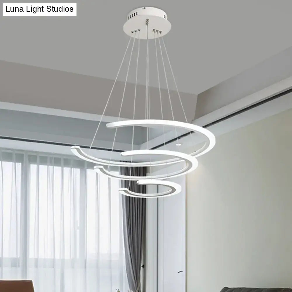 Modern white acrylic led ring dining room chandelier pendant light