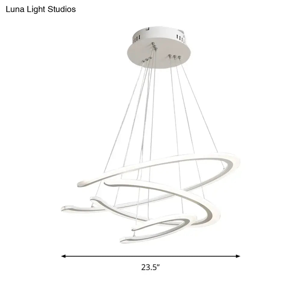 Modern white acrylic led ring dining room chandelier pendant light
