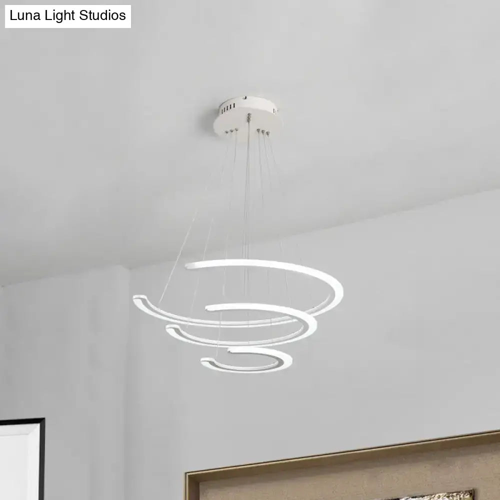 Modern white acrylic led ring dining room chandelier pendant light