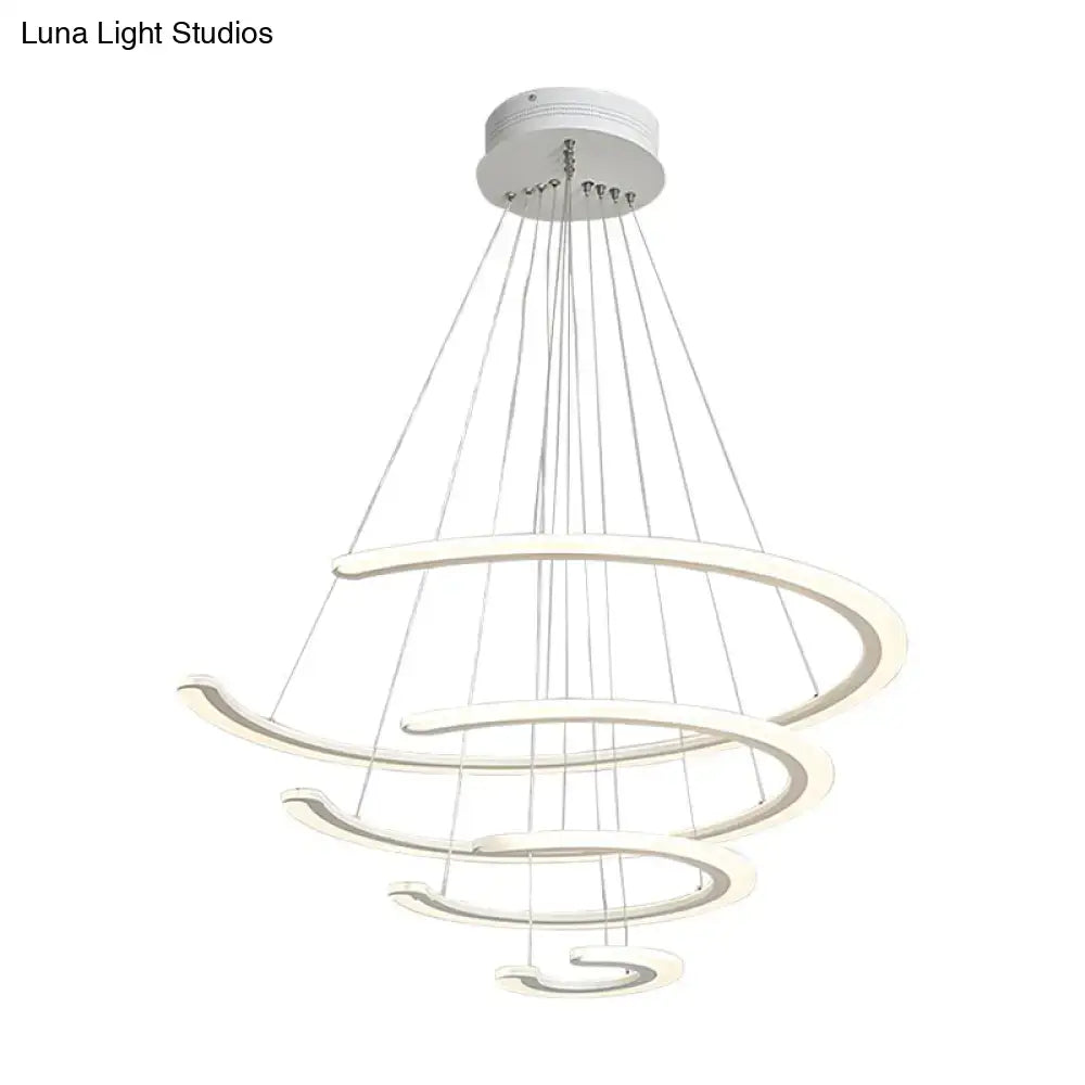 Modern white acrylic led ring dining room chandelier pendant light