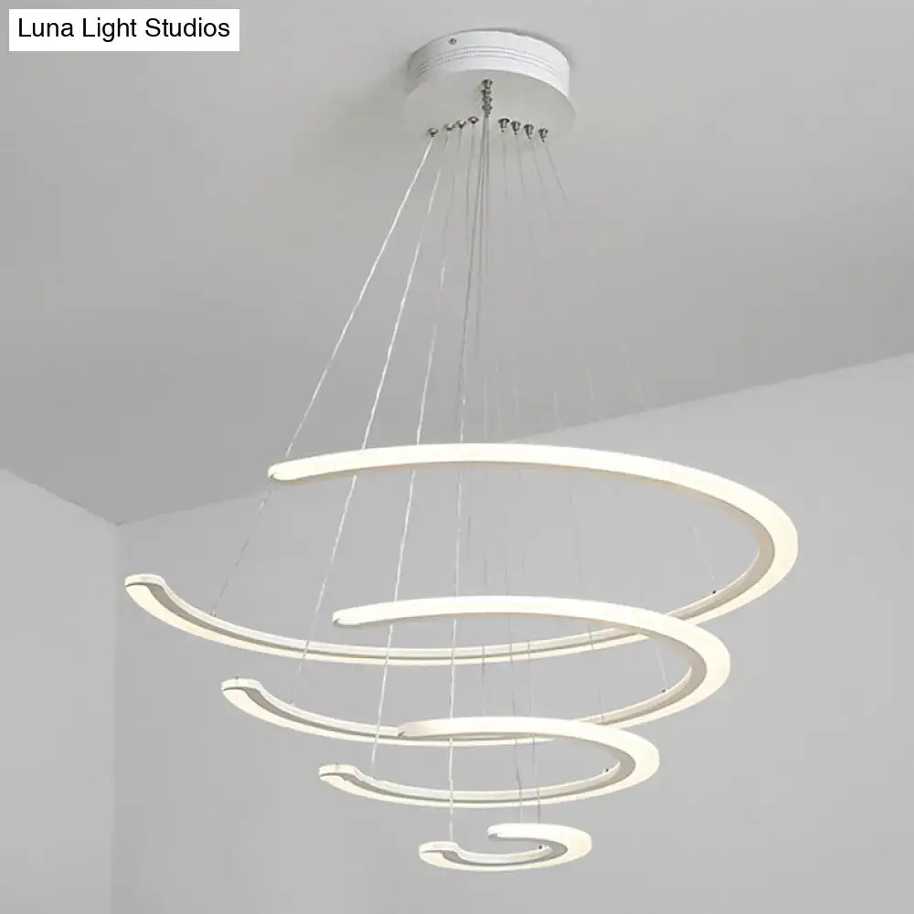 Modern white acrylic led ring dining room chandelier pendant light