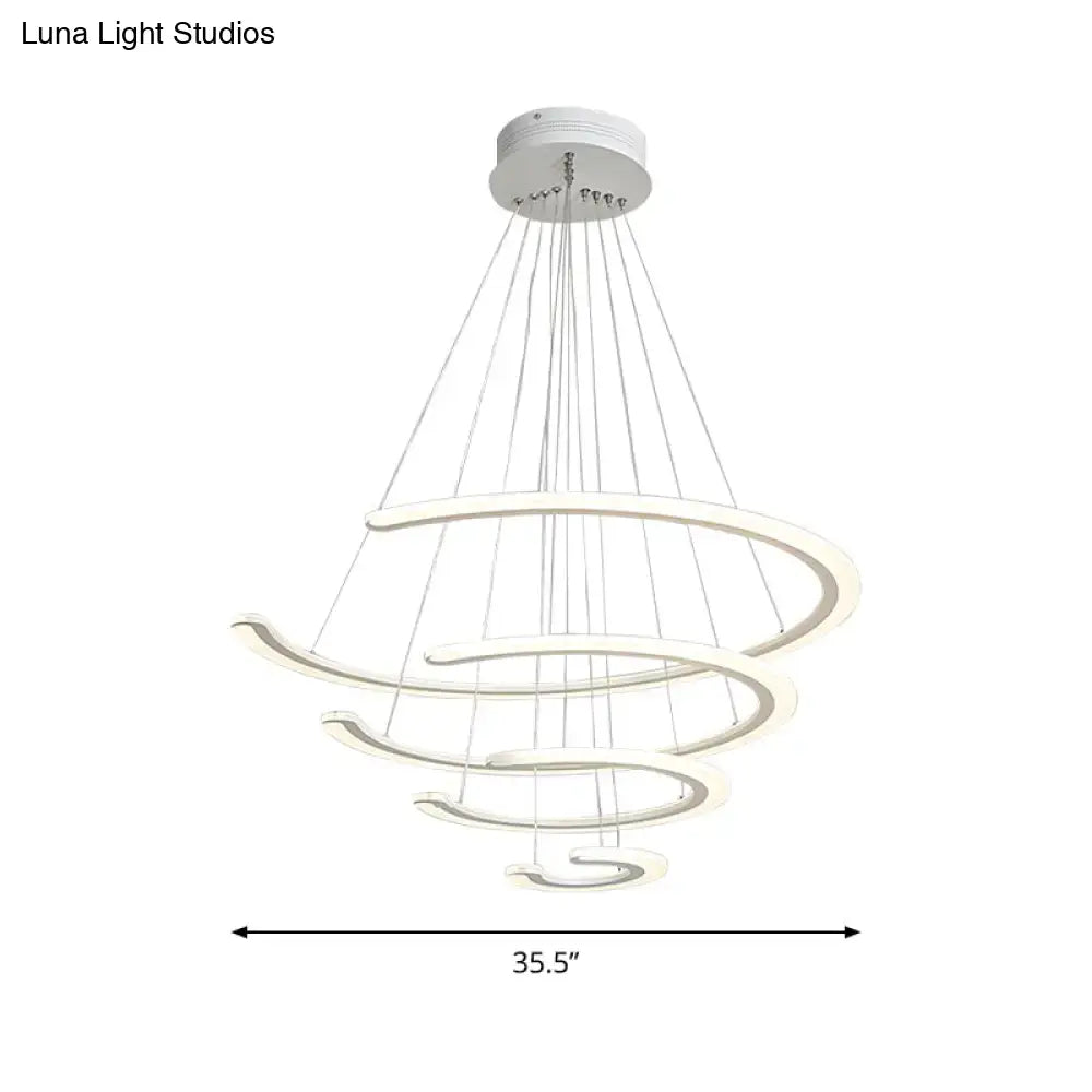 Modern white acrylic led ring dining room chandelier pendant light