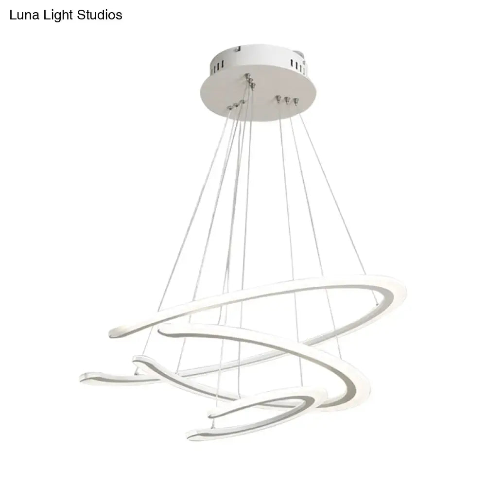 Modern white acrylic led ring dining room chandelier pendant light