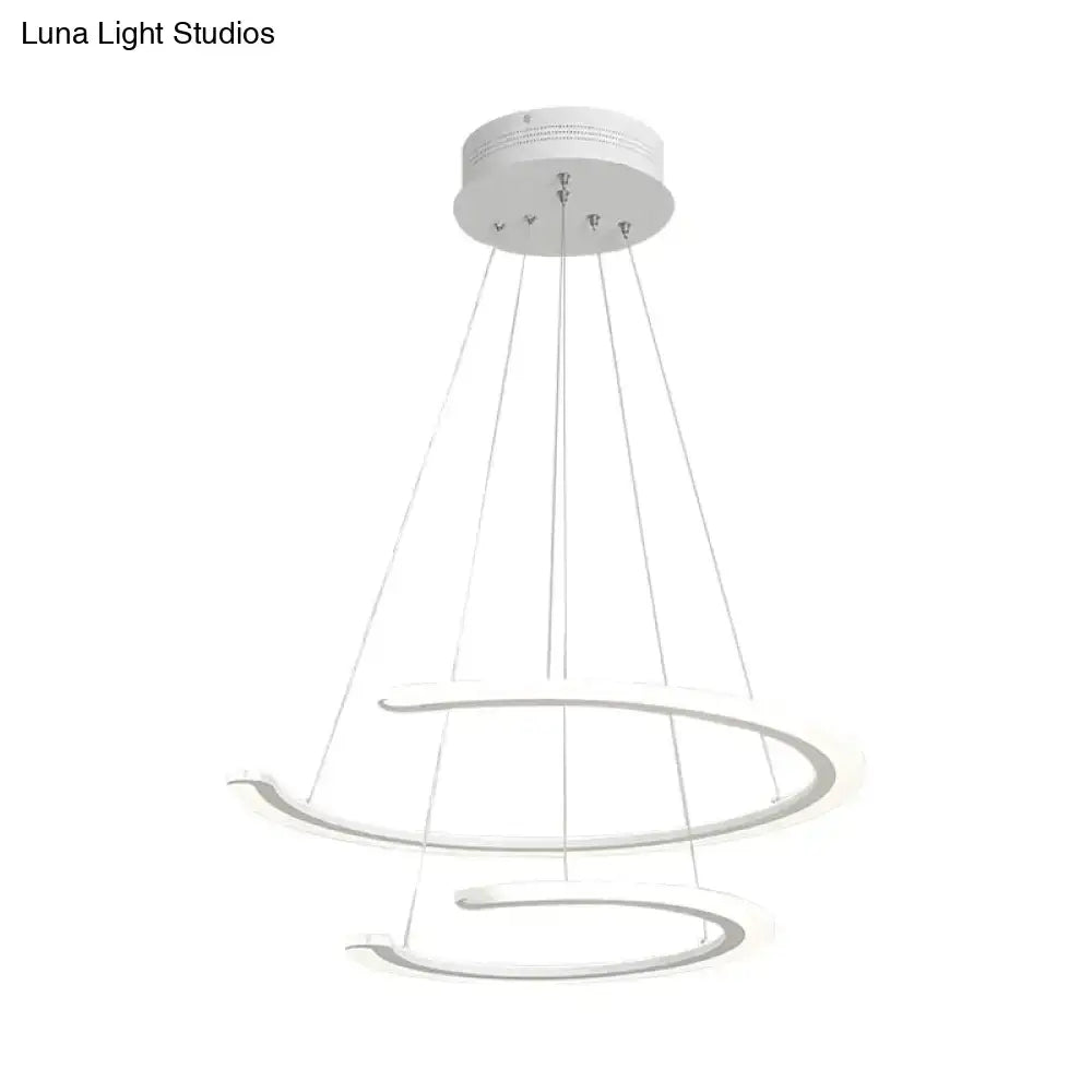 Modern white acrylic led ring dining room chandelier pendant light
