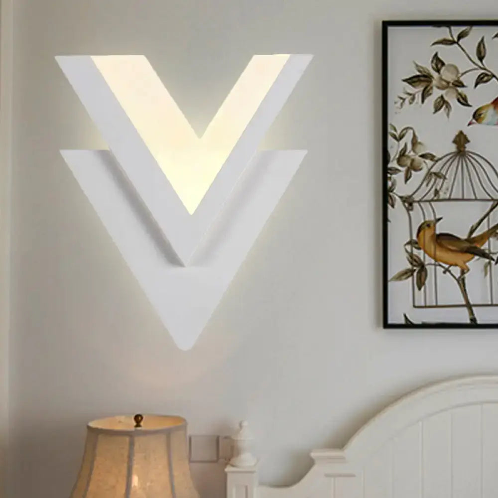 Modern white acrylic led sconce light for bedroom warm white glow