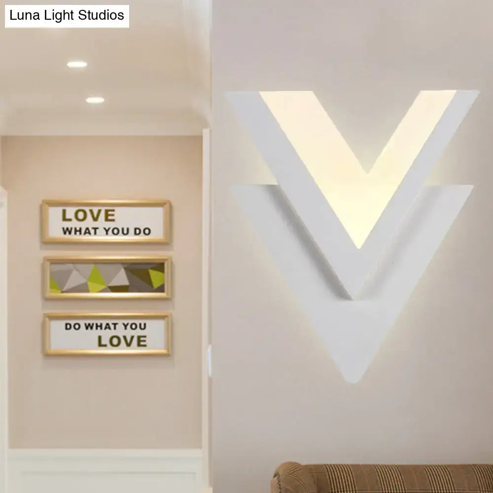 Modern white acrylic led sconce light for bedroom warm white glow