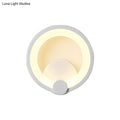 Modern white acrylic sconce light bedroom circular wall lamp
