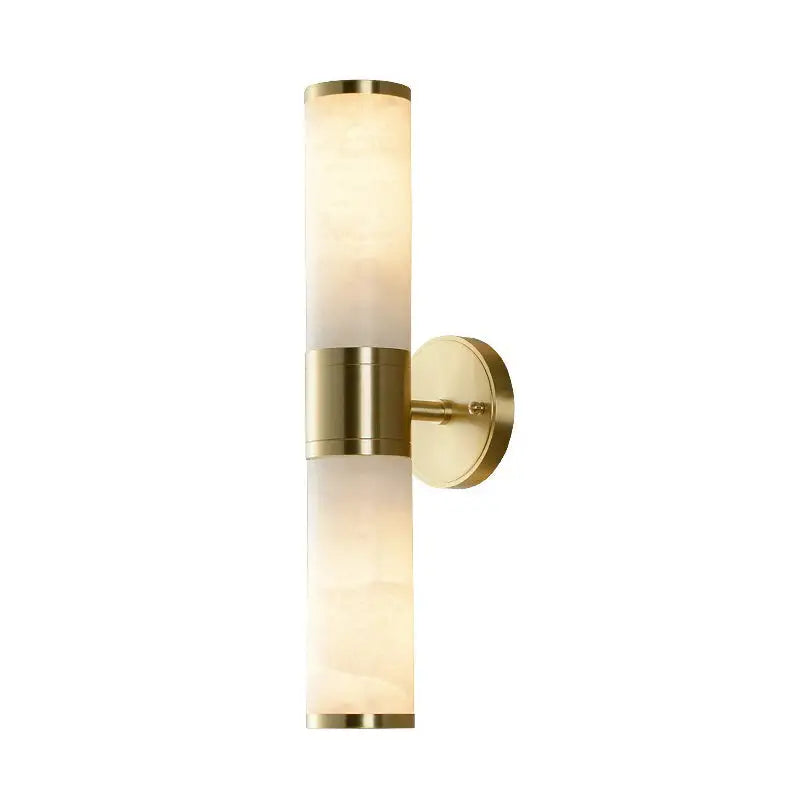 Modern white and brass pillar shaped sconce light bedroom lamp