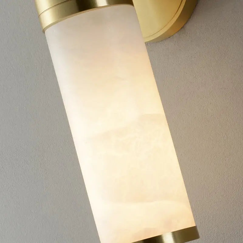Modern white and brass pillar shaped sconce light bedroom lamp