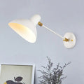 Modern white and gold wall mounted lamp with sleek adjustable arm for living room led incandescent fluorescent use