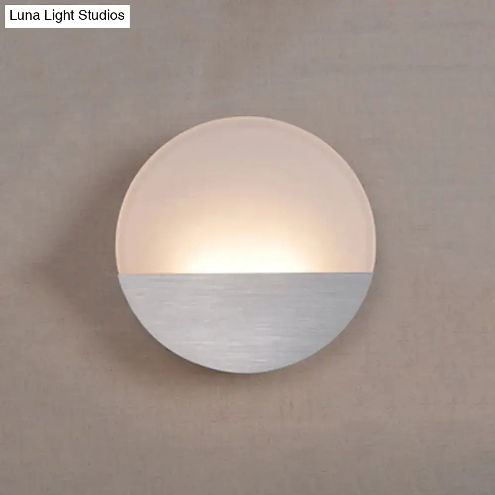 Modern white and silver led sconce light for bedroom warm glow