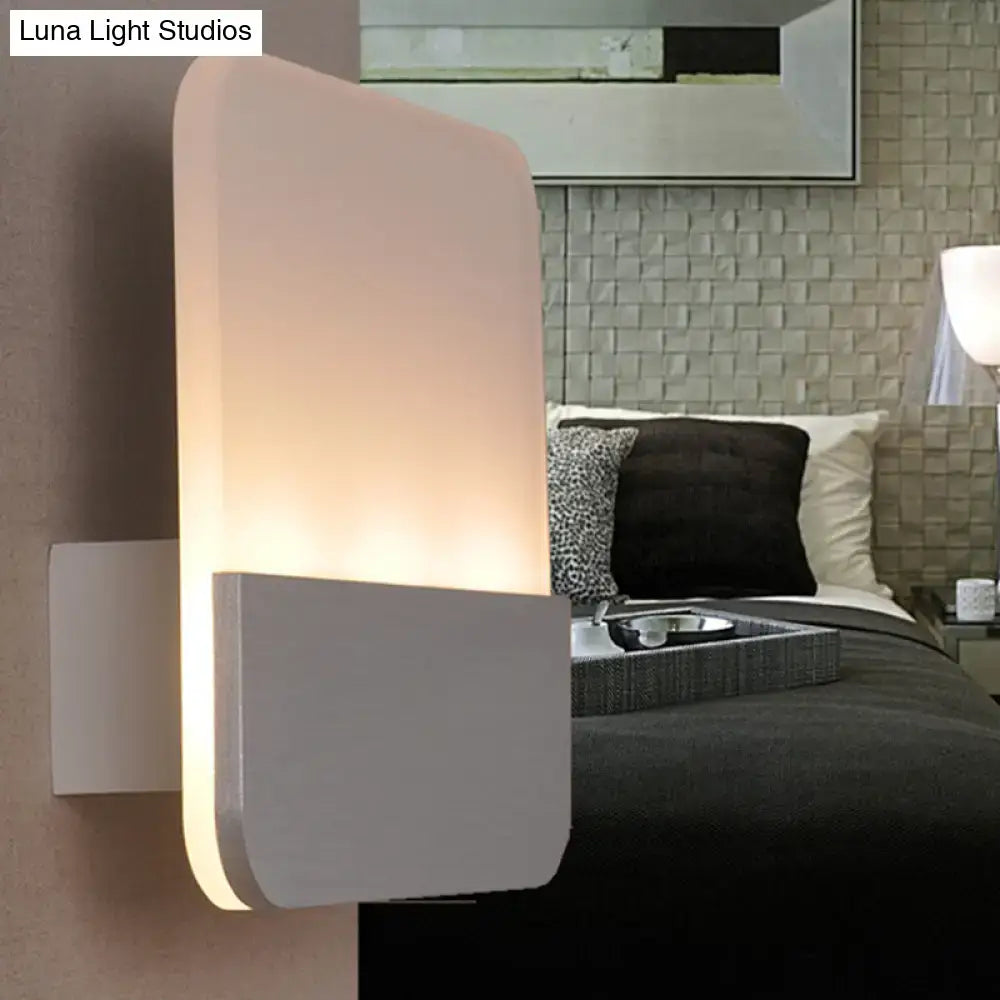 Modern white and silver led sconce light for bedroom warm glow