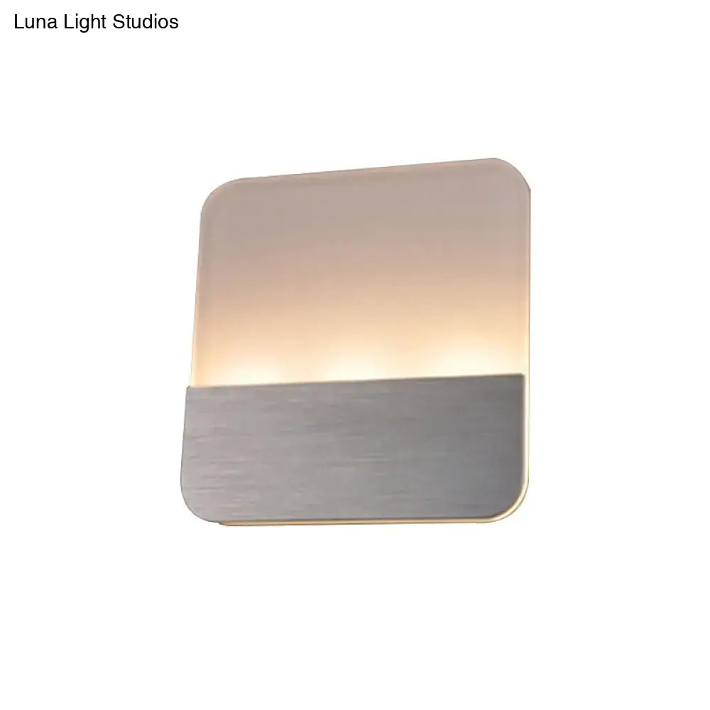 Modern white and silver led sconce light for bedroom warm glow