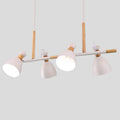 DecorBites Nordic 4-light metal island ceiling light with white and wooden accents for dining room adjustable led use
