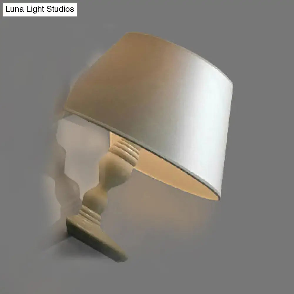 Modern white black cone ceramic wall sconce bedroom fabric light