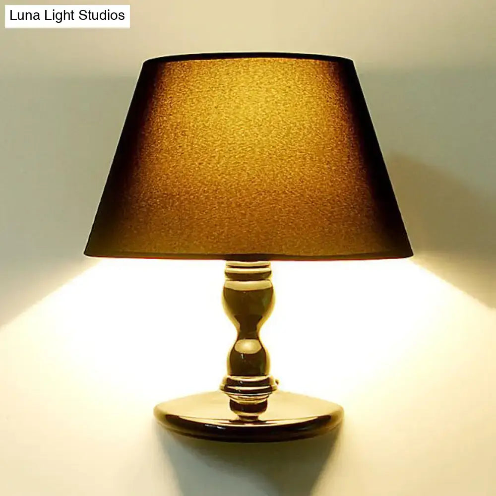 Modern white black cone ceramic wall sconce bedroom fabric light