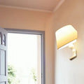 Modern white black cone ceramic wall sconce bedroom fabric light