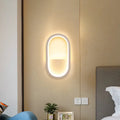 Modern white & black ellipse led wall lamp bedroom warm white light