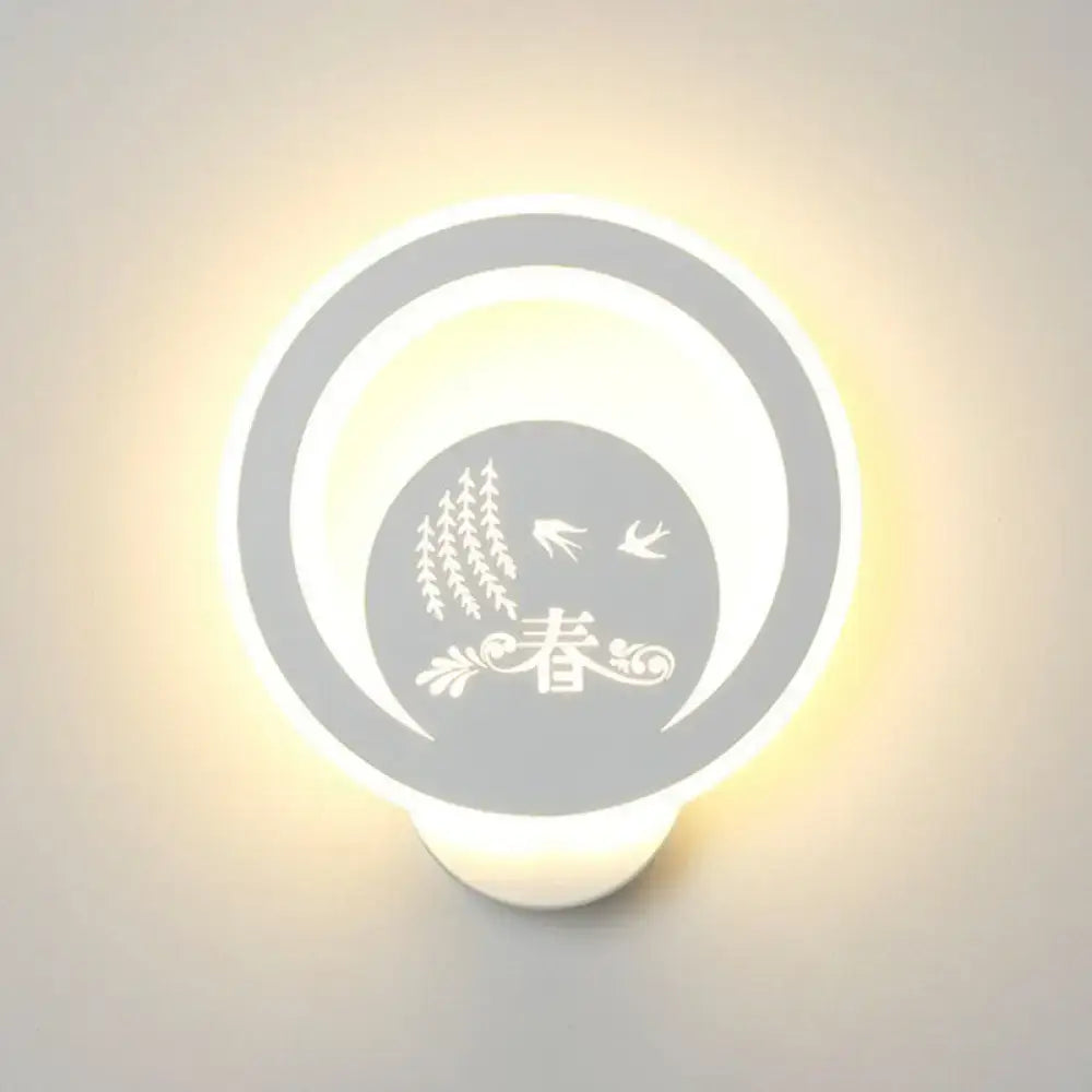 Modern white cartoon dog led wall light fixture 110v-120v bedroom