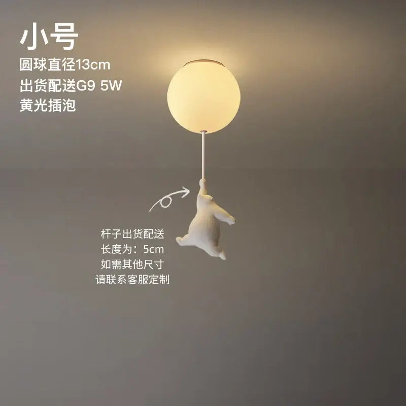 Modern white ceramic bear led ceiling light for kids bedroom