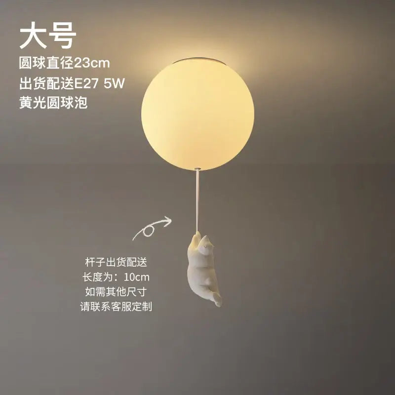 Modern white ceramic bear led ceiling light for kids bedroom