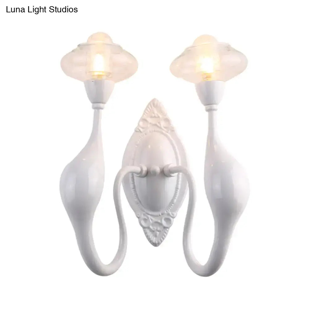 Modern white ceramic cloud sconce light bedroom clear glass oval