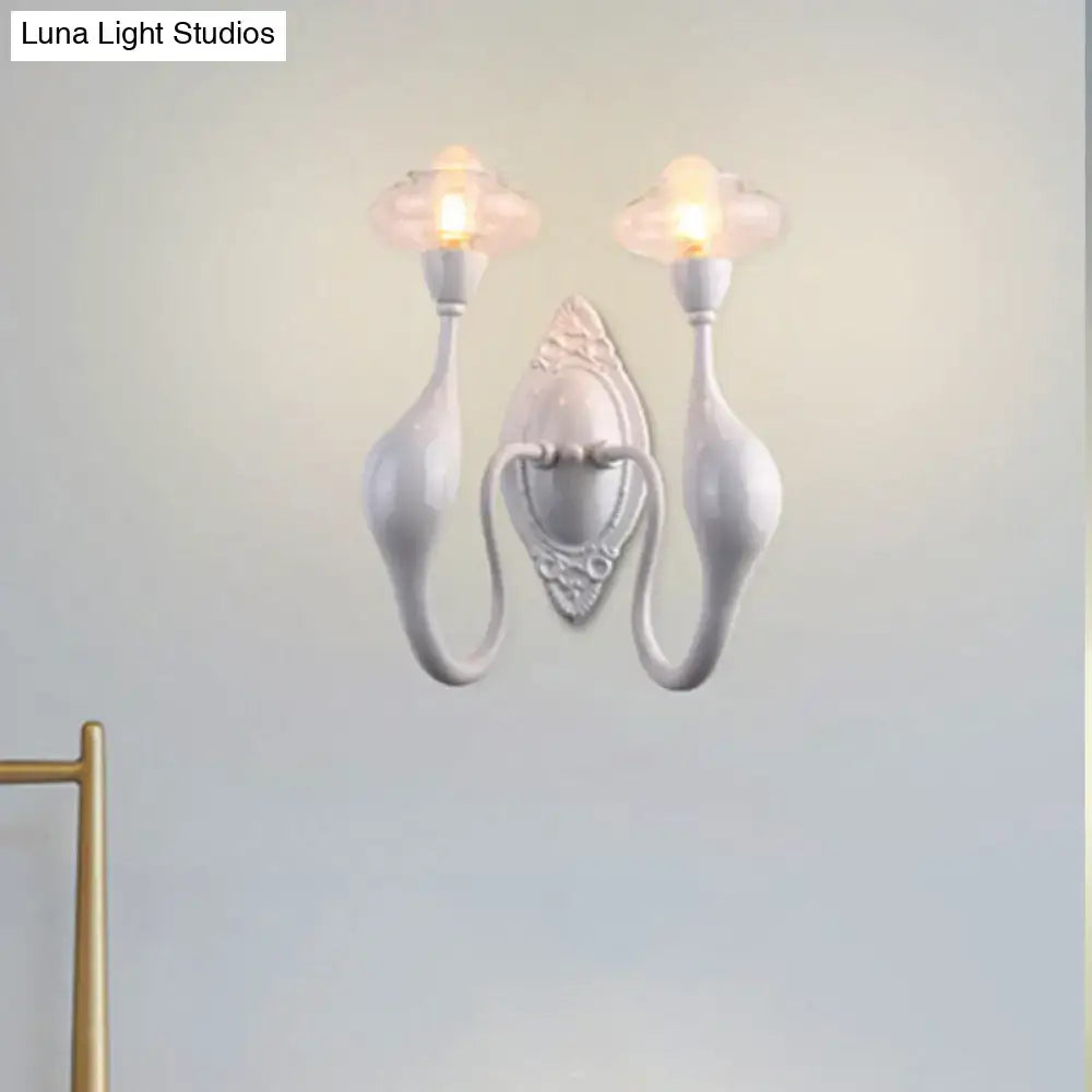 Modern white ceramic cloud sconce light bedroom clear glass oval