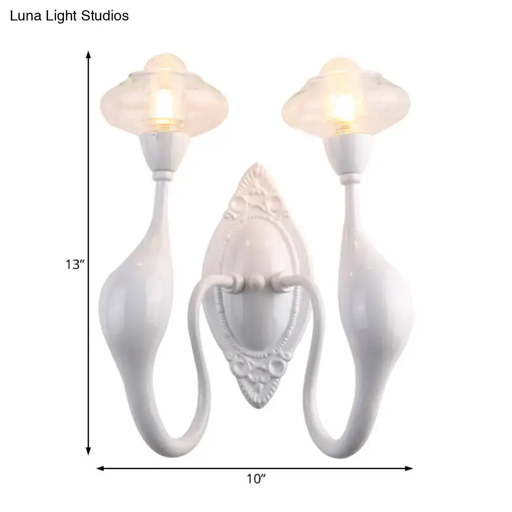 Modern white ceramic cloud sconce light bedroom clear glass oval