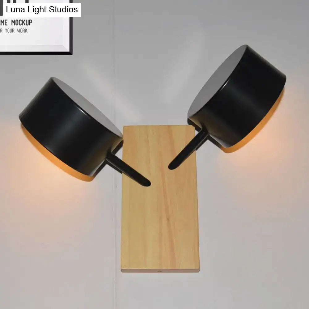 Modern white ceramic double drum wall sconce kitchen light 110v-120v