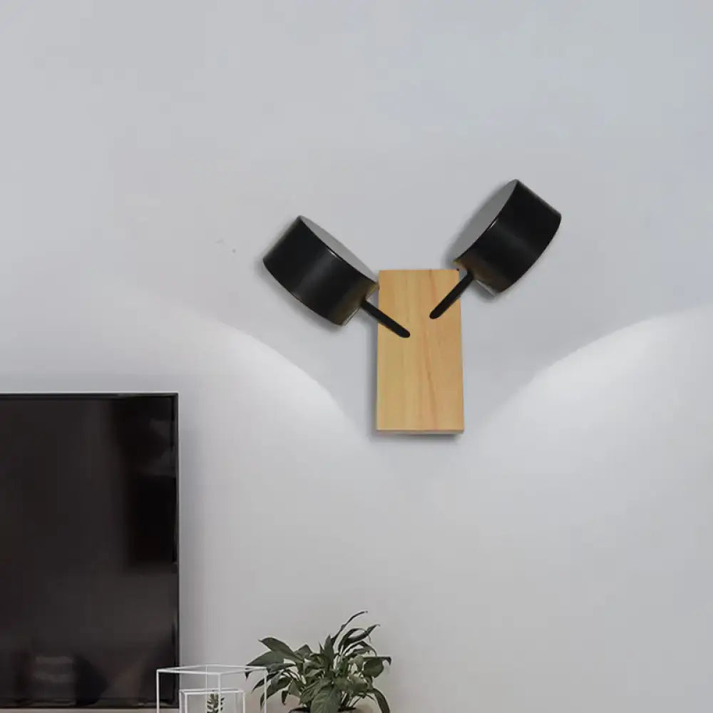 Modern white ceramic double drum wall sconce kitchen light 110v-120v