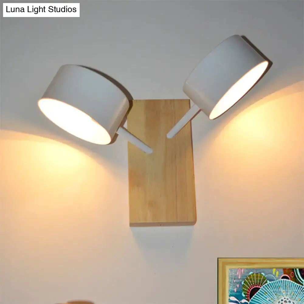 Modern white ceramic double drum wall sconce kitchen light 110v-120v