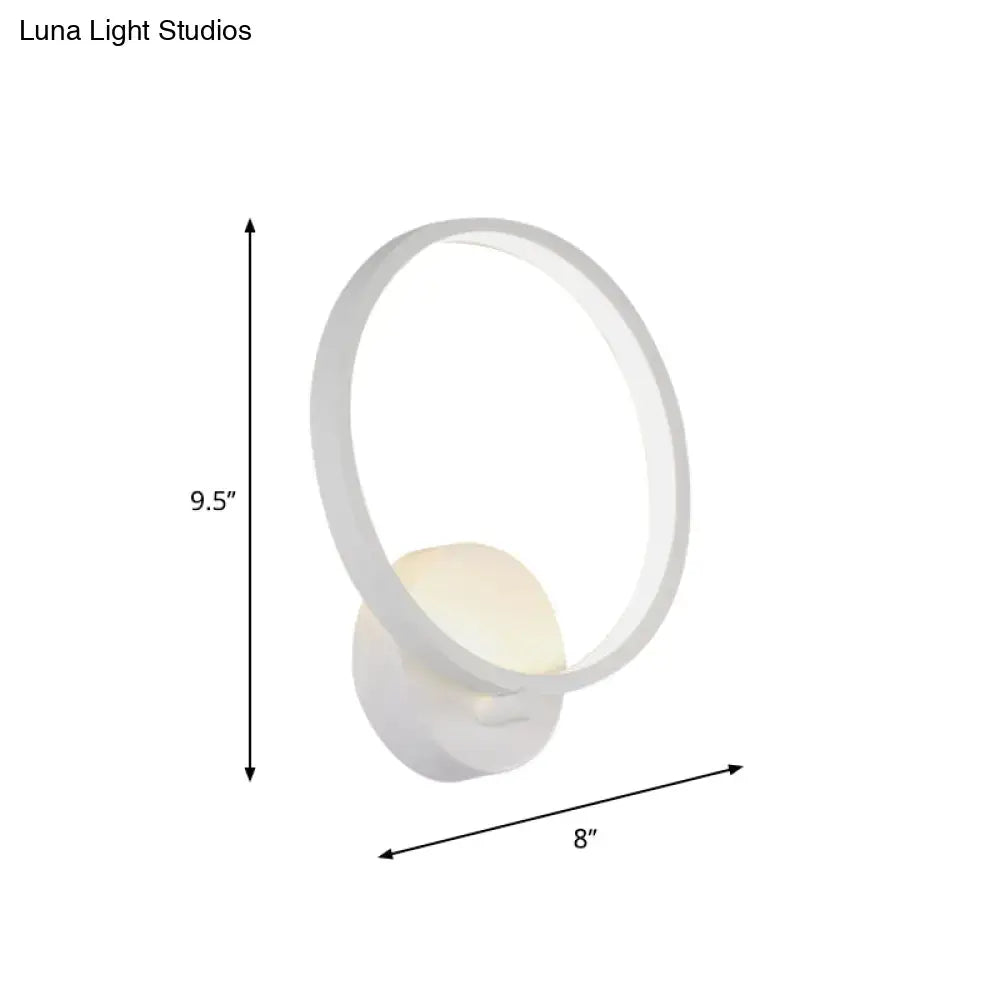 Modern white circle sconce light fixture bedroom wall lamp
