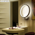 Modern white circle sconce light fixture with bright white ring and matte silver frame for 110v-120v 220v-240v use
