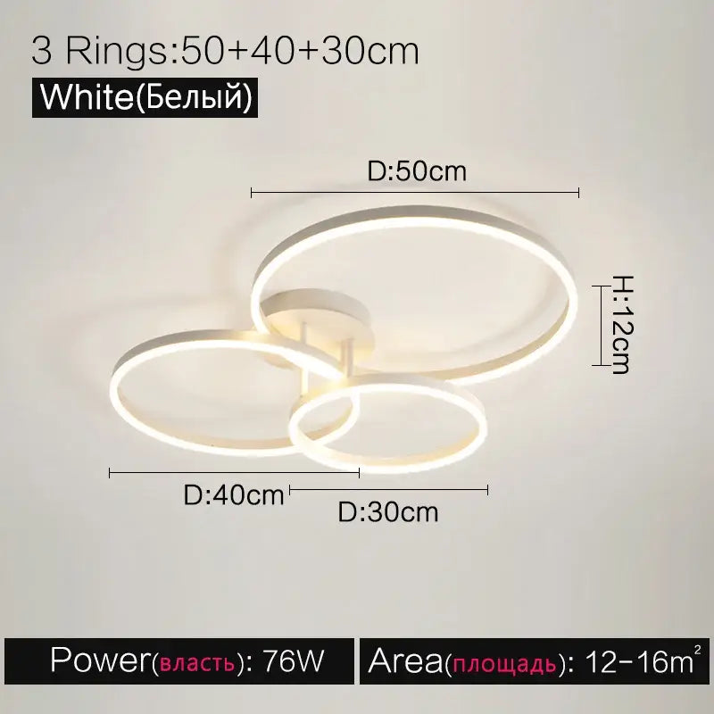 Modern white circular led decorbites ceiling lamp set for bedroom