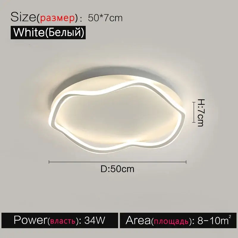 Modern white cloud led ceiling lamp for minimalist bedroom