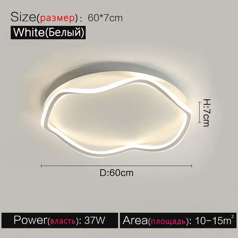 Modern white cloud led ceiling lamp for minimalist bedroom