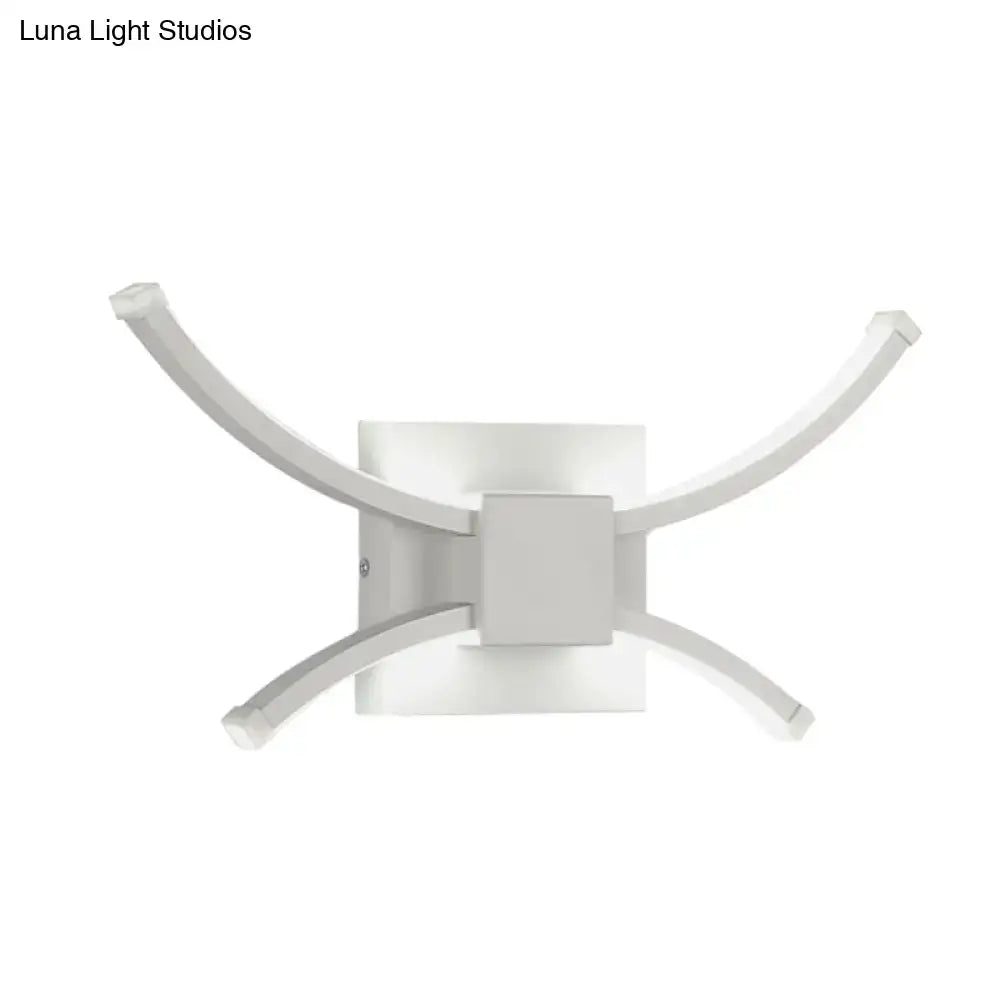 Modern white curved led wall light bedroom 110v-120v sconce