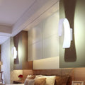 Modern white curved wall light – living room warm white light