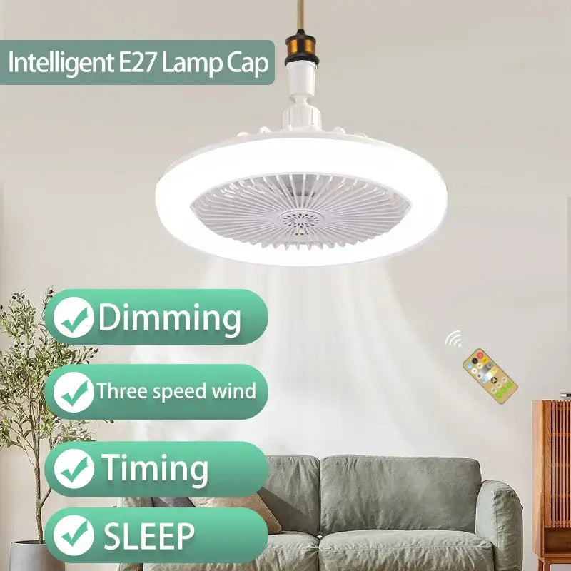 Modern white decorbites ceiling fan with light for bedroom