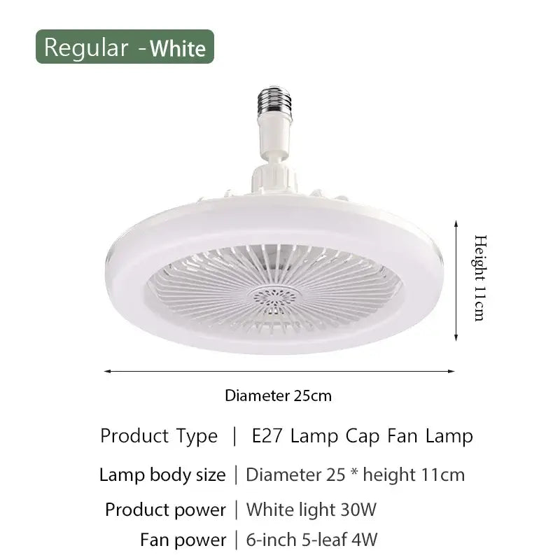 Modern white decorbites ceiling fan with light for bedroom