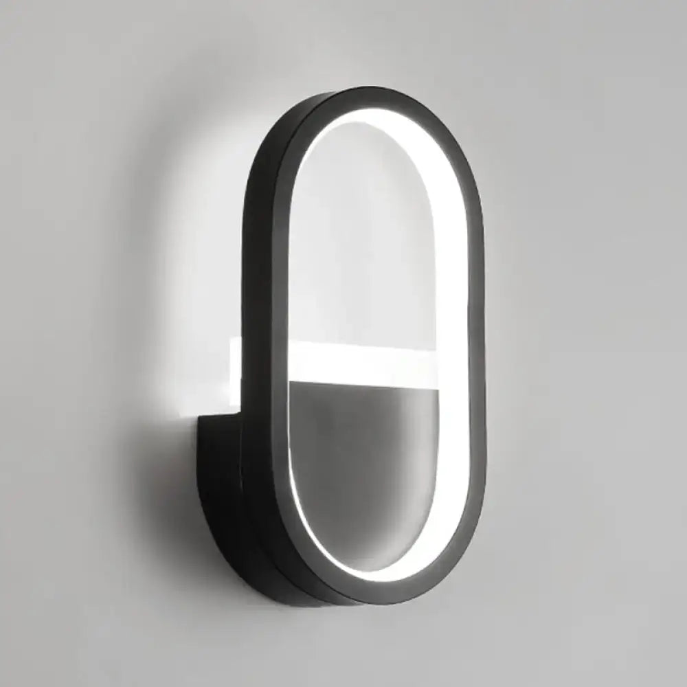 Modern white elliptical led wall lamp bedroom sconce