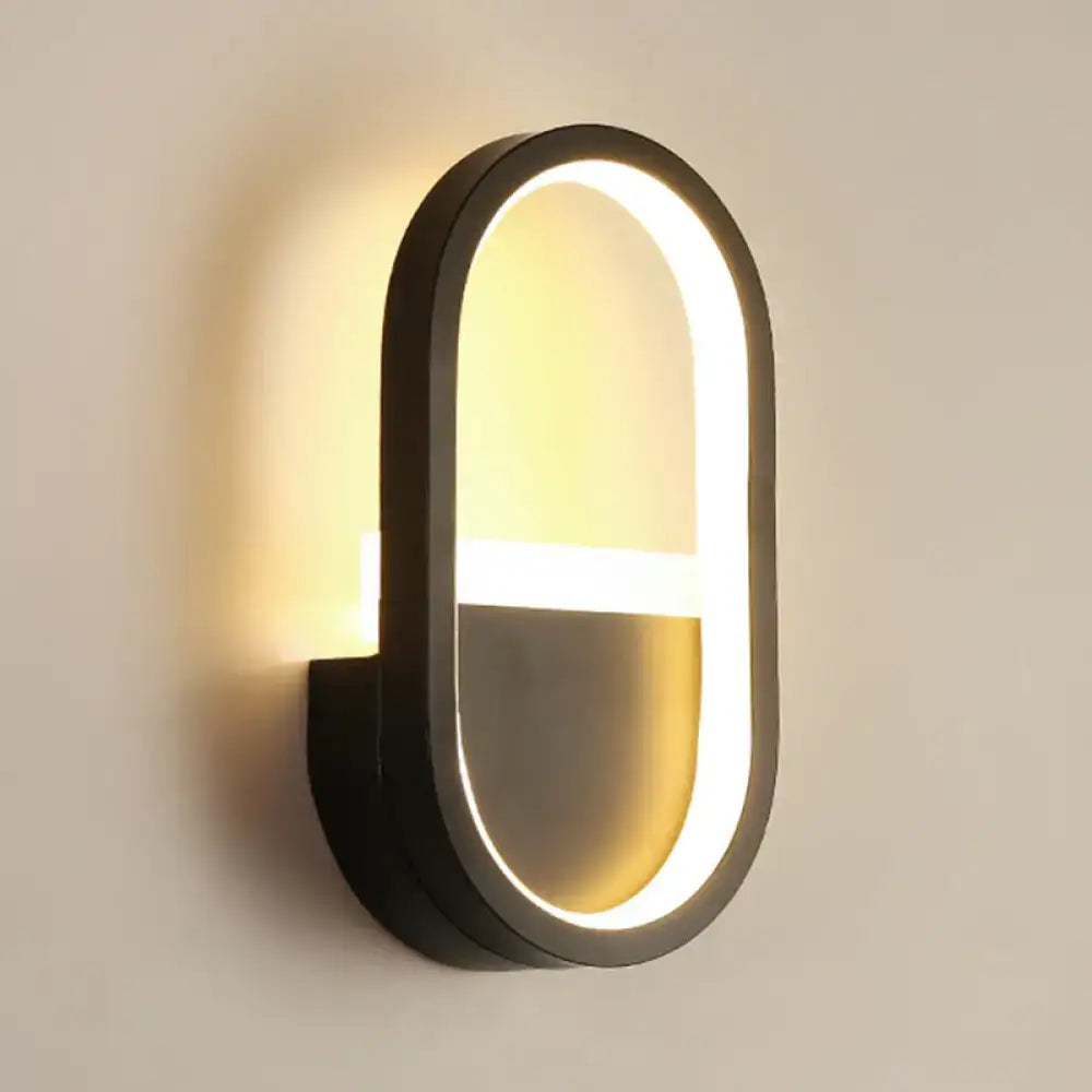 Modern white elliptical led wall lamp bedroom sconce