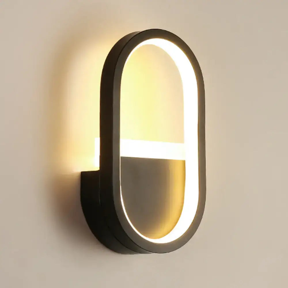 Modern white elliptical led wall lamp bedroom sconce