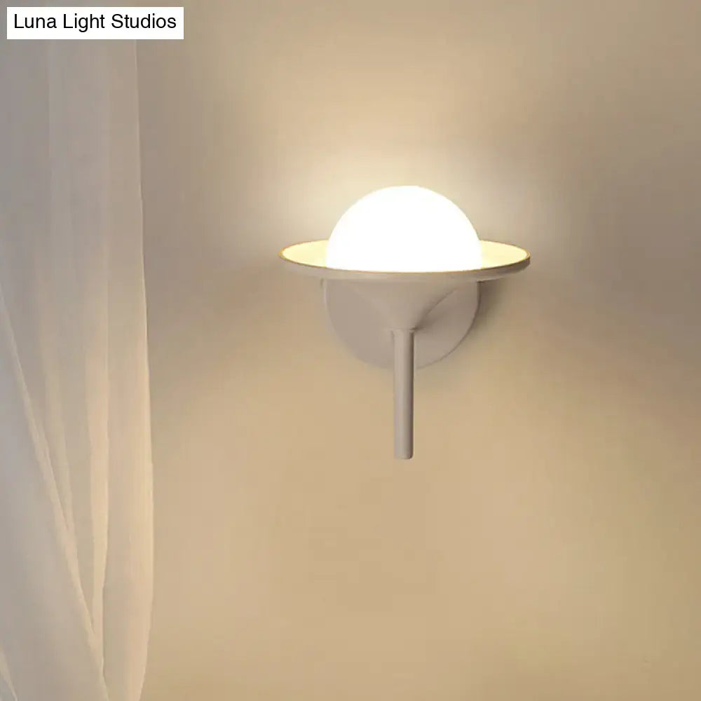 Modern white flared sconce light bedroom wall lamp 110v-120v