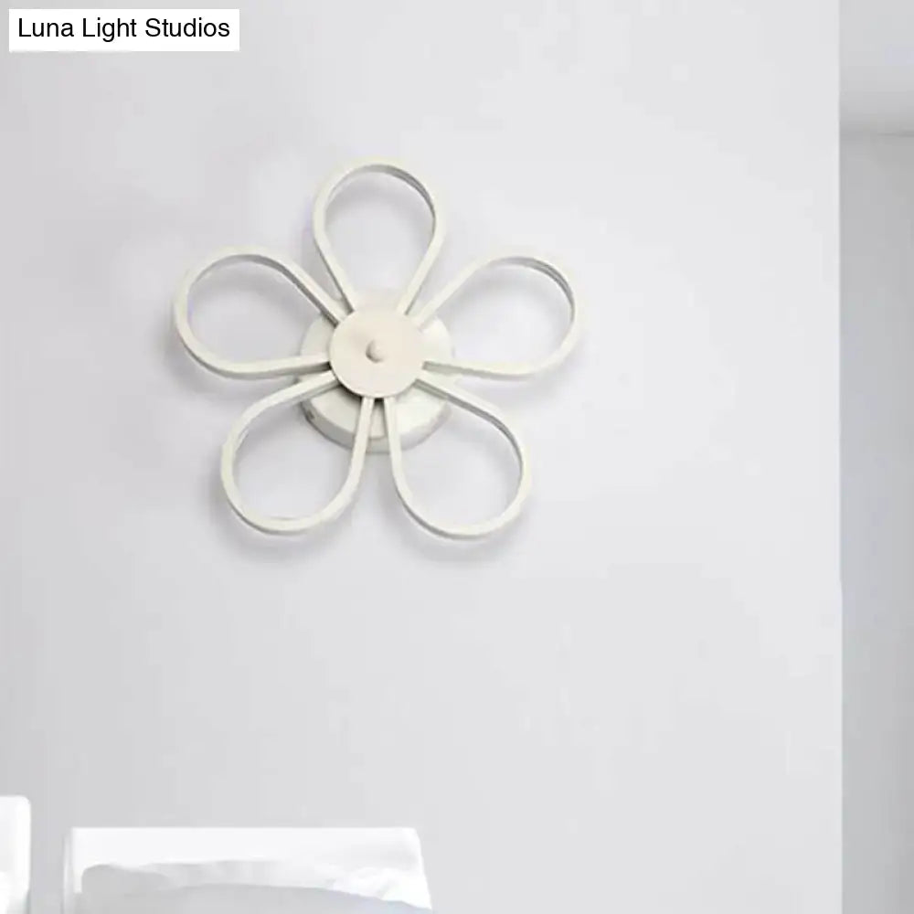Modern white flower wall mounted led lamp dining room fixture