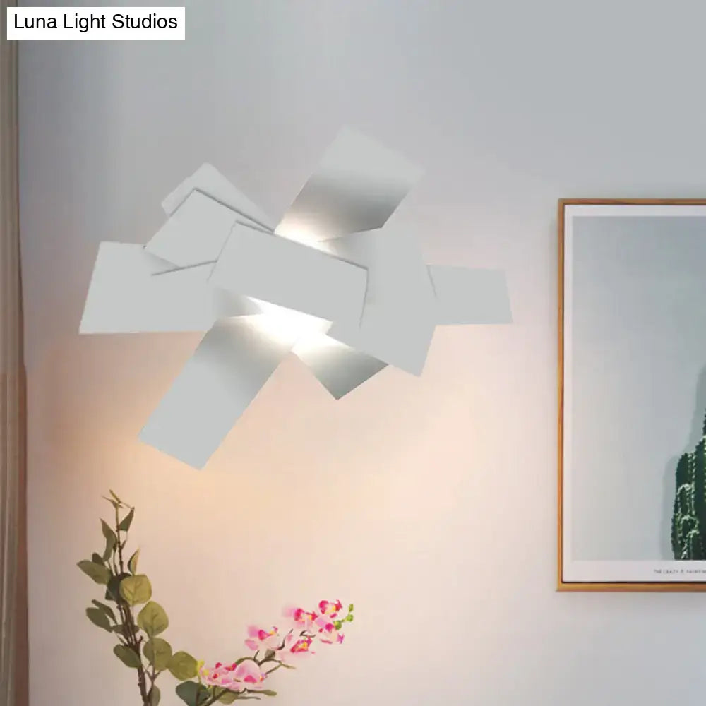 Modern white geometric ceiling light bedroom 110v-120v bulb base